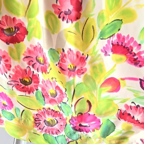 Garnet Hill 100% Silk Floral Midi Dress - Picture 2 of 6